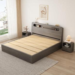 加厚大铺板实木床现代简约1人.米人床主双卧榻榻米81458出8租房单