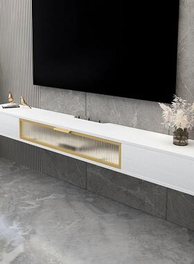 轻奢岩卧16987板纹实小木壁挂电视柜户型客厅悬极挂式墙柜简室窄