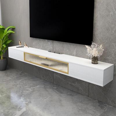 轻奢岩卧16987板纹实小木壁挂电视柜户型客厅悬极挂式墙柜简室窄