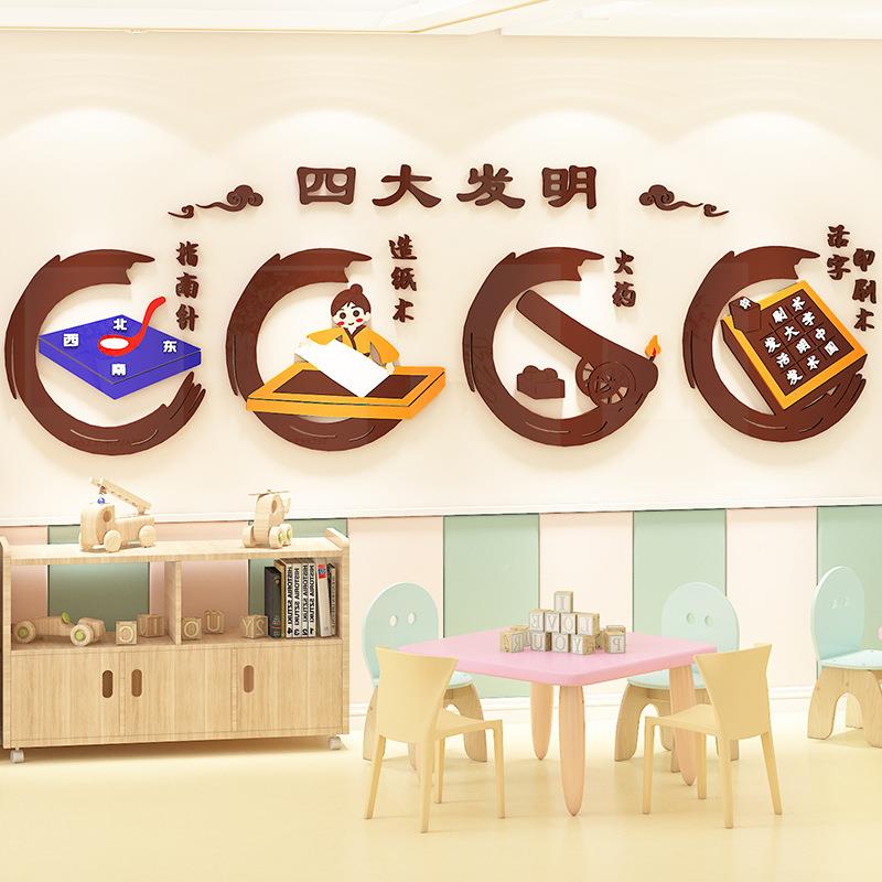 5YA1主四发明幼儿园环创材料教F76585TM室题墙贴环面境布大置走廊
