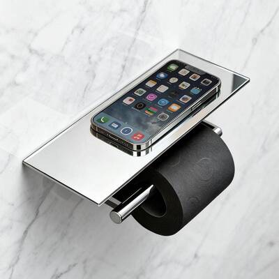 电镀卫生纸间卷架厕纸架卫酒店厕手机置物架全铜77641生间所工程