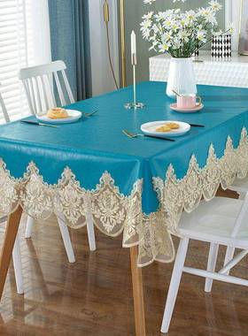 皮革餐桌15606布防水防油约免洗桌布美复古式轻奢网红高桌端垫简