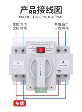 双电源自动转换开220V10V白色关微断XYB型4P63A32英文版NL1Q1-63/