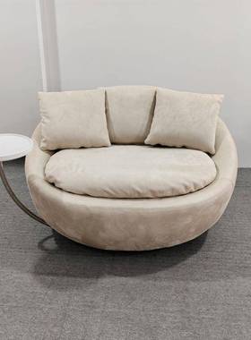 意式极简14903设计师发单人发沙客厅阳台圆形旋转沙椅懒闲人沙发