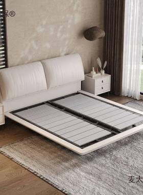 悬浮床极简大耳22966朵现象代皮简约皮艺主卧室婚床双床1人.8x2麦