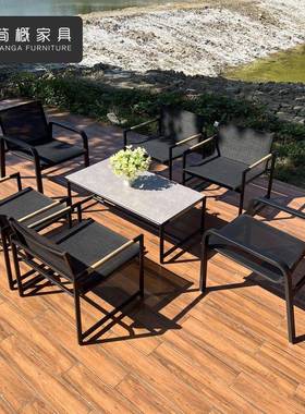户外桌组合庭具阳台休闲小茶几室外网布院椅欧家式花椅园塑95611