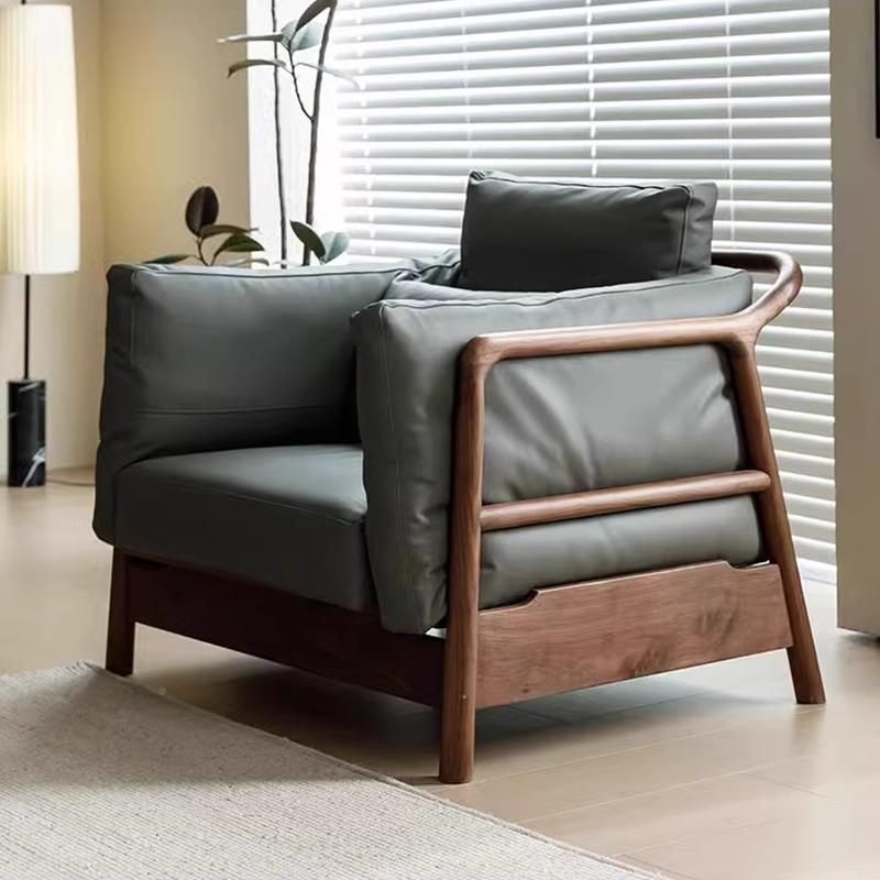 新墅中黑胡桃木沙发组合客厅两别办公实F779S858木式冬夏用白蜡木