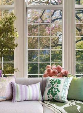 碧英曼枝法沙式色轻奢紫色抱枕套绿靠枕发厅客84930靠垫夏C&