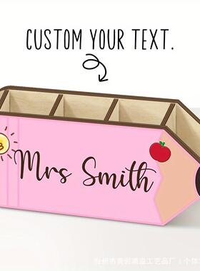 tem跨境木质筒铅笔u形状笔架桌面摆笔件64634铅盒铅笔收纳盒文具