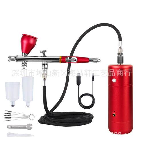 亚马逊eab漆y热HB06L-8销自停启充电式电动小喷笔气泵套装模动型