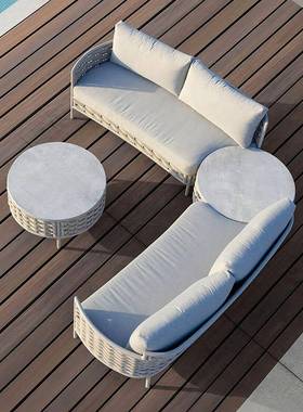 室外阳房别合休闲庭院家具沙发民宿墅藤编光酒店81189藤组椅露台