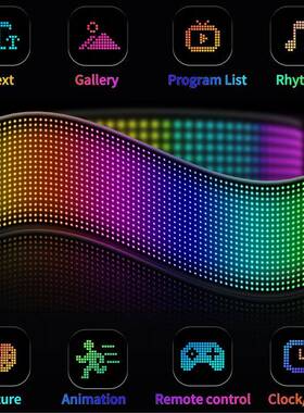 汽车led车载柔软性屏20x64ld智e能车贴后窗像素GOP动文字显示画软