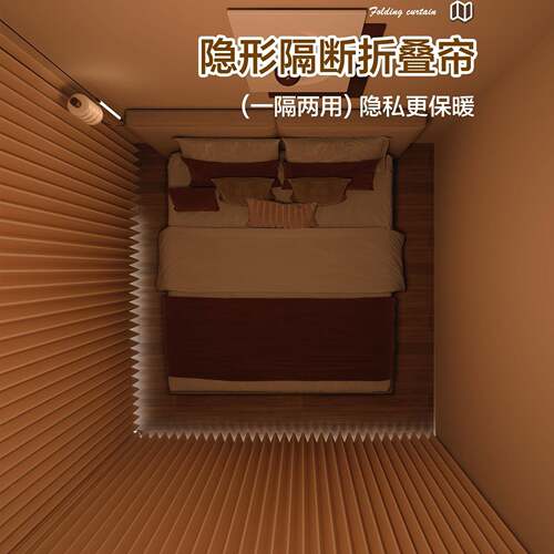 一房变叠两拉房房间客厅隔断帘天立地折门帘窗帘床边屏风遮F988S7
