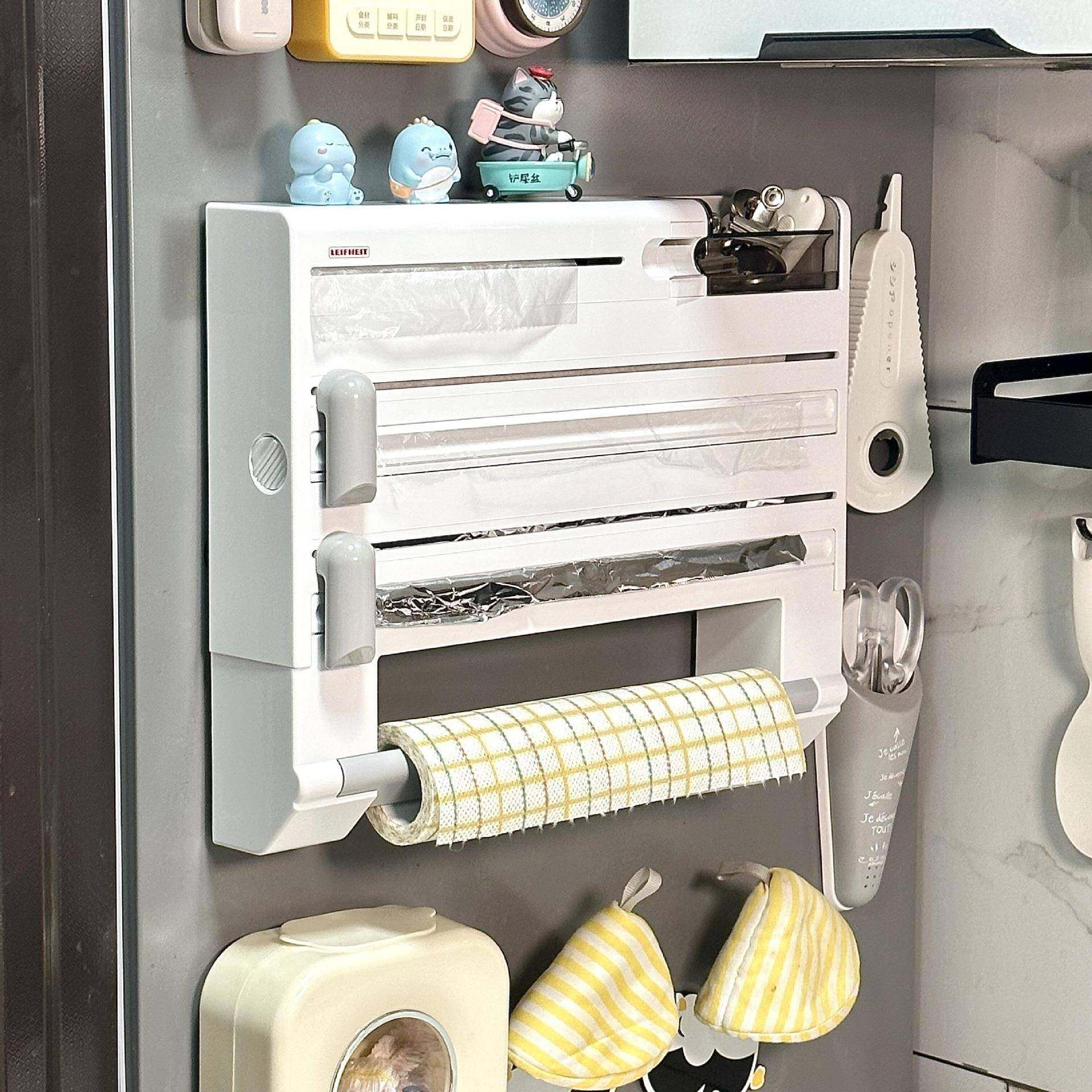 厨房收纳架粘免打孔纸巾置物架保鲜膜锡纸切割器多层功能简约,节庆用品/礼品,新娘配件,淘宝优惠券,粉丝福利购,淘宝优惠卷