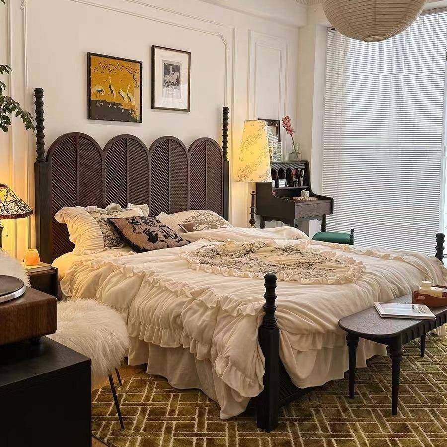 法式卧室白蜡木木床复古罗马柱实木雕刻卧室双人床创意设计感公主,农用物资,其他肥料,淘宝优惠券,粉丝福利购,淘宝优惠卷