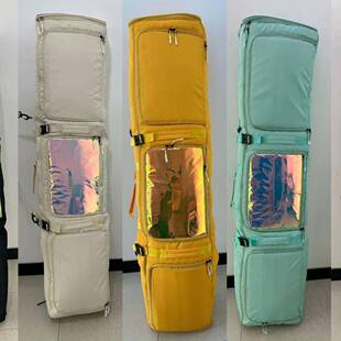 新款单双板滑雪板包带轮可伸缩干湿分离防水托运可加logo