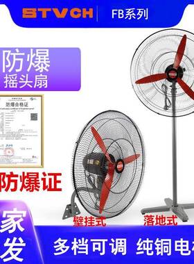 防爆摇头扇FB-750厂用工业防爆摇头扇FB600落地式壁挂式牛角扇500