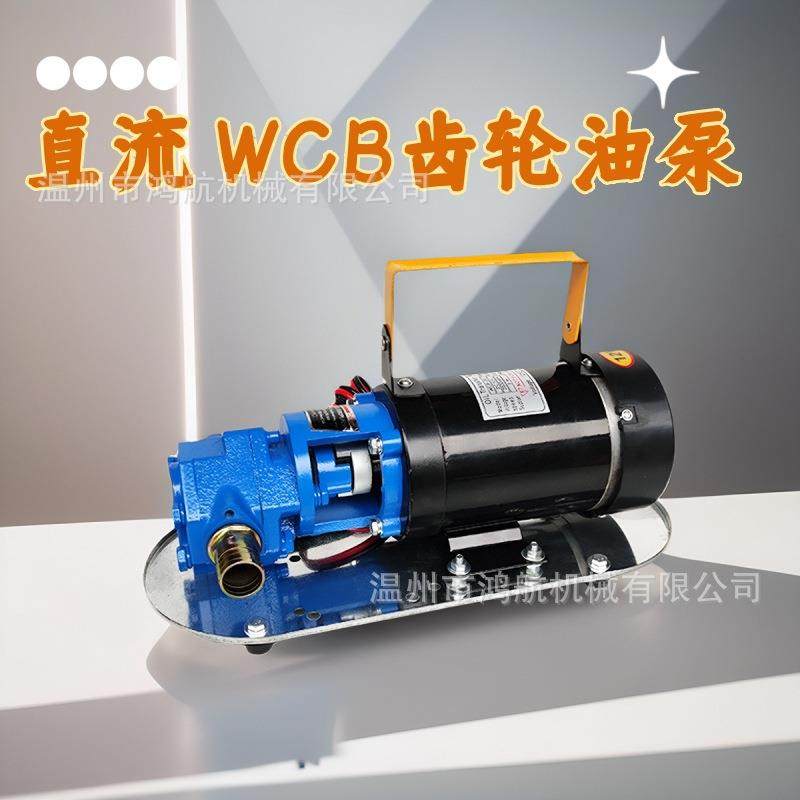 WCB齿轮油泵12V24V直流电动手提式自吸抽油泵机油润滑液压加油泵