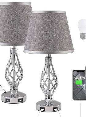 美式乡村复古台灯酒店卧室床头触摸调光USB充电台灯110V外贸跨镜