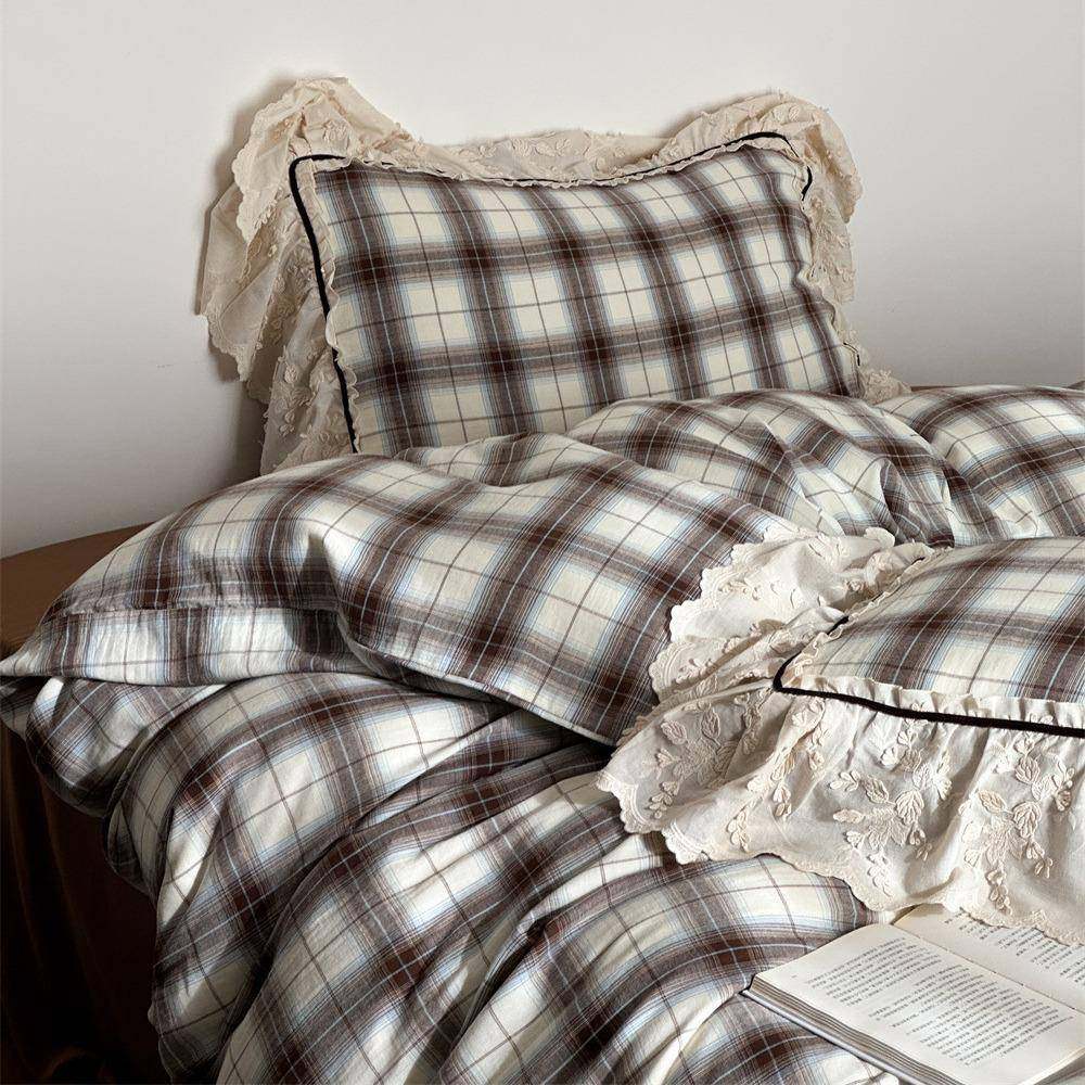 田园格子复古女生民宿四季款双层纱透气被套床单床笠透气床品裸睡,农用物资,其他肥料,淘宝优惠券,粉丝福利购,淘宝优惠卷