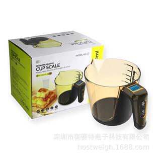 2024新款带刻度厨房烘焙电子秤多功能液体量杯称1500毫升营养烹