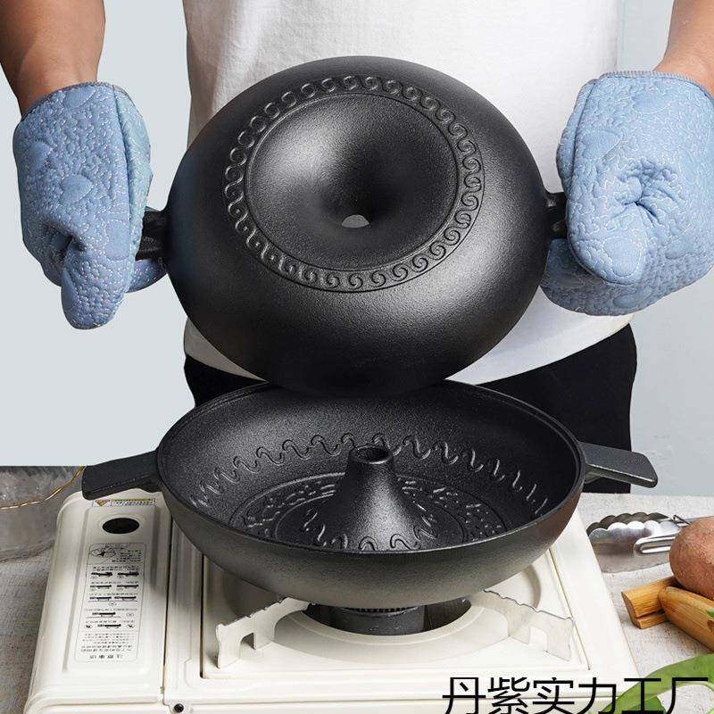 加厚铸铁烤红薯锅家用地瓜锅新款烤涮专用烧烤炉红薯神器
