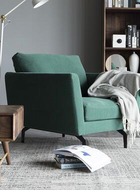 北欧客厅三人布艺沙发小户型简约现代墨绿色休闲沙发日式美式沙发