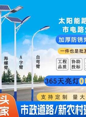 LED市电路灯单双臂道路照明灯杆5米6米7米城市新农村市政亮化工程