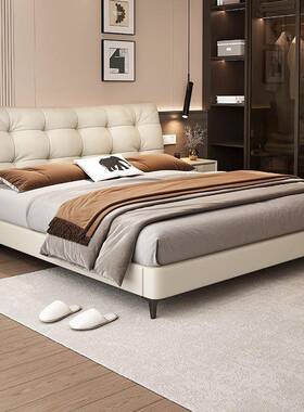 意式轻奢大黑熊现代简约床小户型黑色高端大气双人婚床主卧床