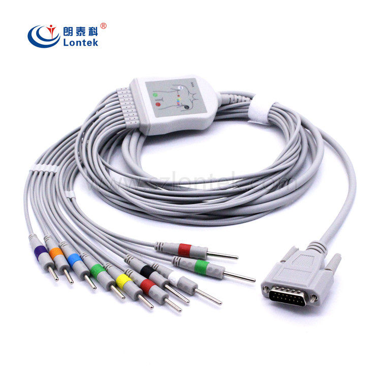 邦建ECG-300G科曼CM300中旗心电图机导联线心电图配件通用仪表