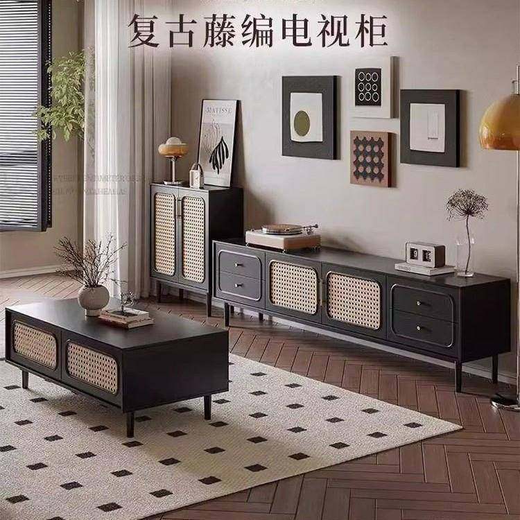 聪瑞尚美式复古客厅家用电视柜茶几组合简约现代新款黑色中古电视,纺织面料/辅料/配套,纺织机械配件,淘宝优惠券,粉丝福利购,淘宝优惠卷