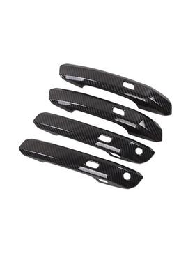 适用于2018款Q5L-全包门把手专用车门拉手车身装饰件-黑色碳纤纹
