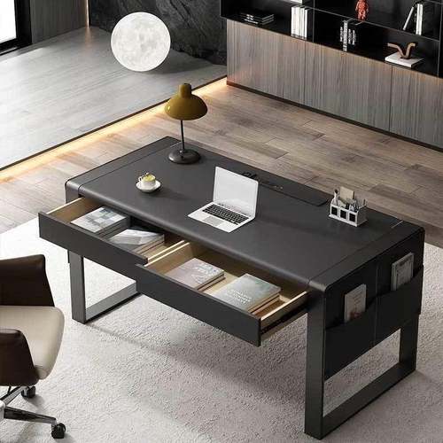 书桌书房家用马鞍办公桌设计师简约现代轻奢电脑桌