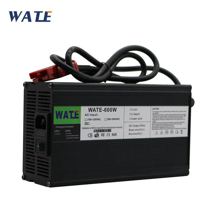 48V10A充电器48V铅酸智能充电器输出电压55.2V黑色铝壳带风扇