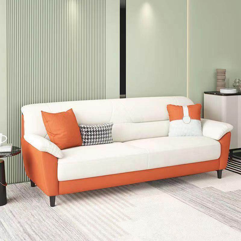 北欧简约双人真皮小户型沙发组合客厅三人位皮艺现公室皮沙发