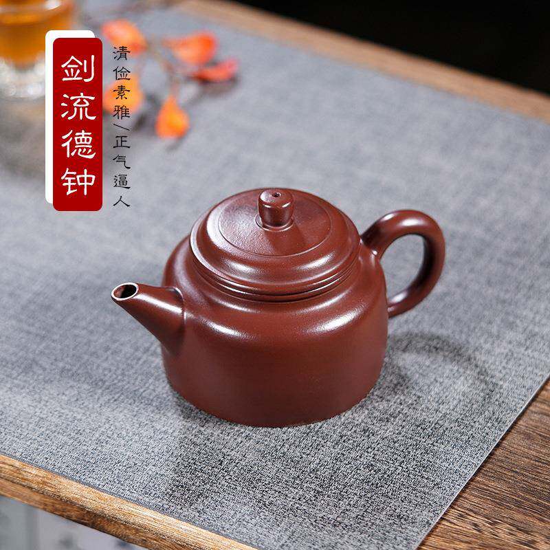 宜兴紫砂壶原矿紫朱泥德钟手工茶制作茶壶茶具一件起批
