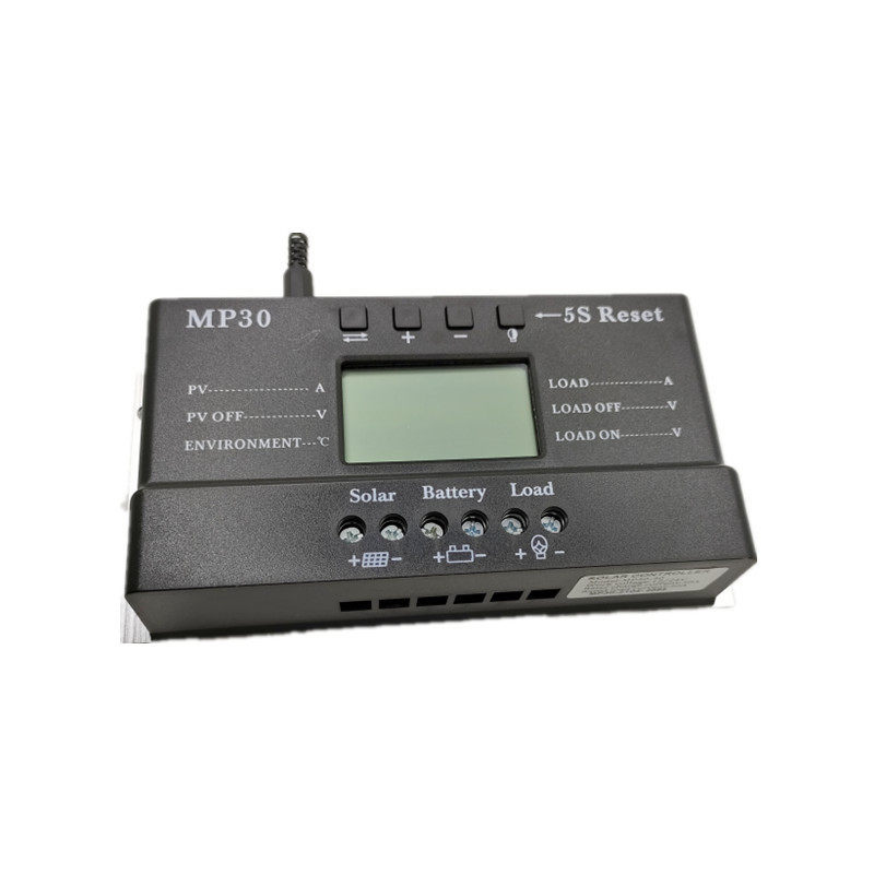 PWM12V24V30A太阳能控制器锂电铅酸光伏发电控制器带电量电流显示