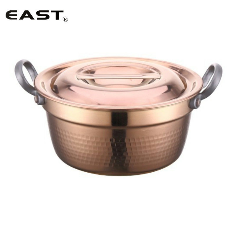 EAST东方厨具三层铜锤印调理锅家用多功能锅西餐烹饪汤锅商用煮锅