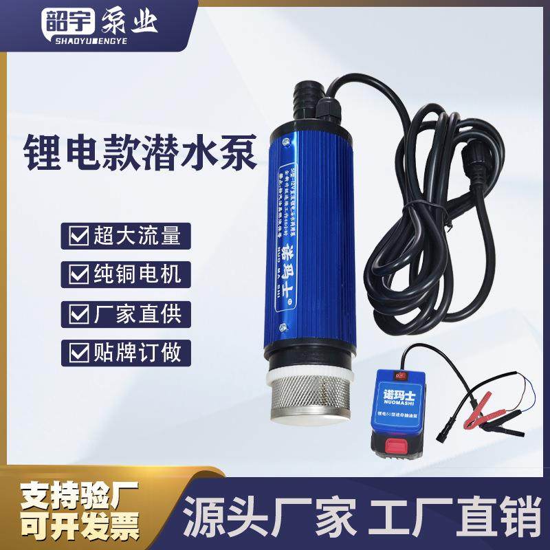 锂电抽油泵12V油水两用泵抽水大桶抽油柴油泵便携式潜水泵电池款