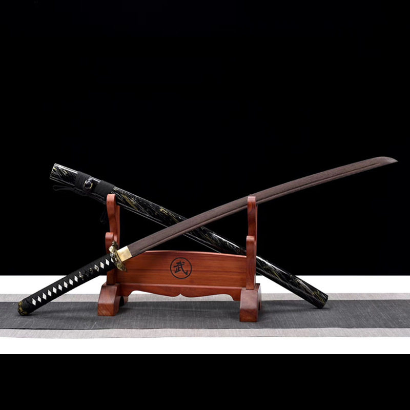 厂家批发武士刃带鞘木刀长款居合武士道摆件练习拔刀剑儿童玩具