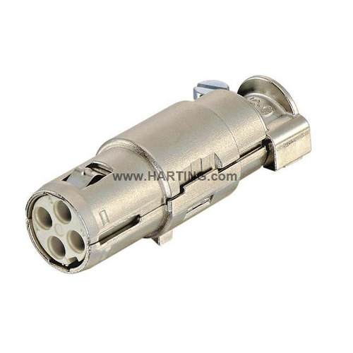 09150043113原装德国HARTING4芯压接母头HAN4QINTAXBU