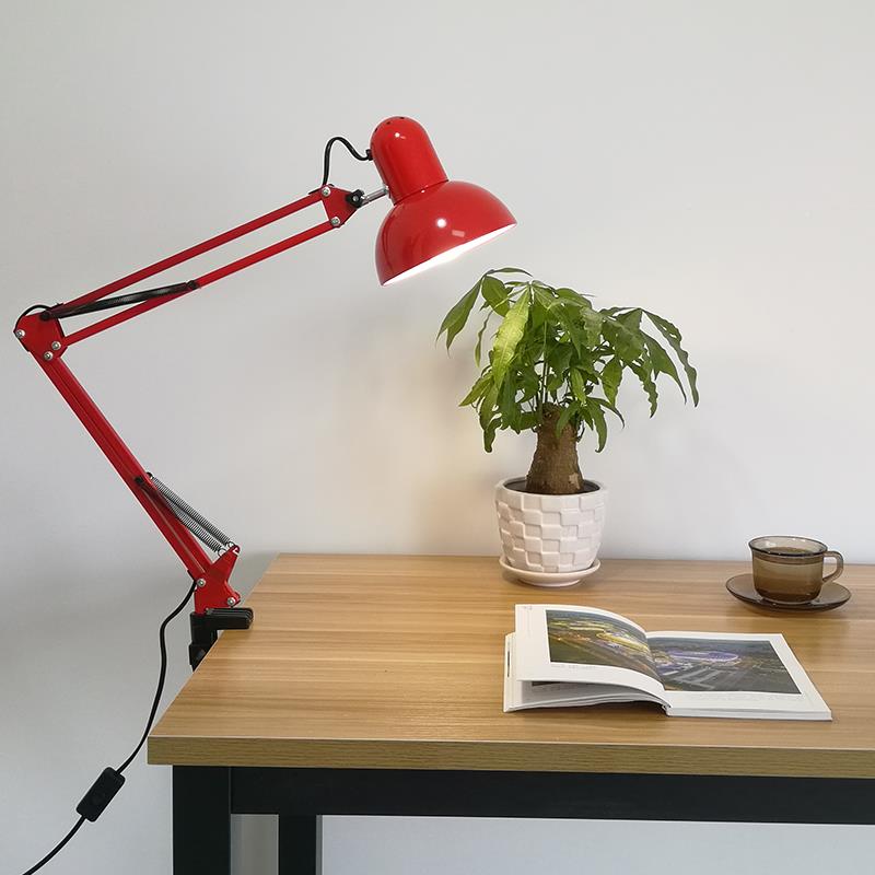 2IED长臂折叠美式护眼学习子台灯夹卧室头美L甲工床作PDX拍摄主
