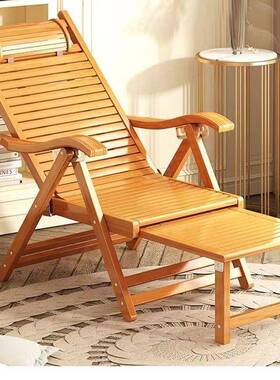 逍竹躺椅折叠椅成人午睡夏椅子老人午遥椅阳台懒人靠椅凉EGS休椅