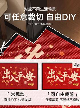 进门垫入户门垫家YAU地用福满新门口防滑子吉祥垫喜庆地居毯红色