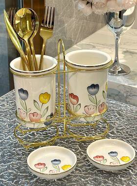 新陶居轻奢筷筒沥置物架40369子台面筷收纳盒厨房家子用高颜值筷