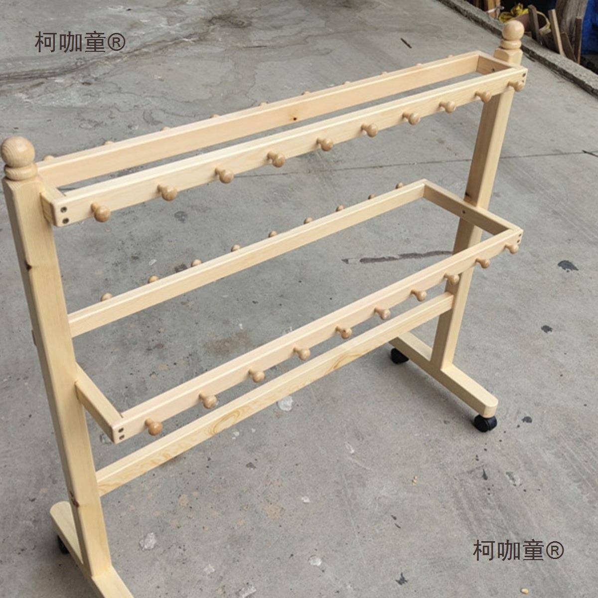 实MKY毛木巾麦架幼儿园落地式可移动木儿童毛巾架子原免打孔浴巾