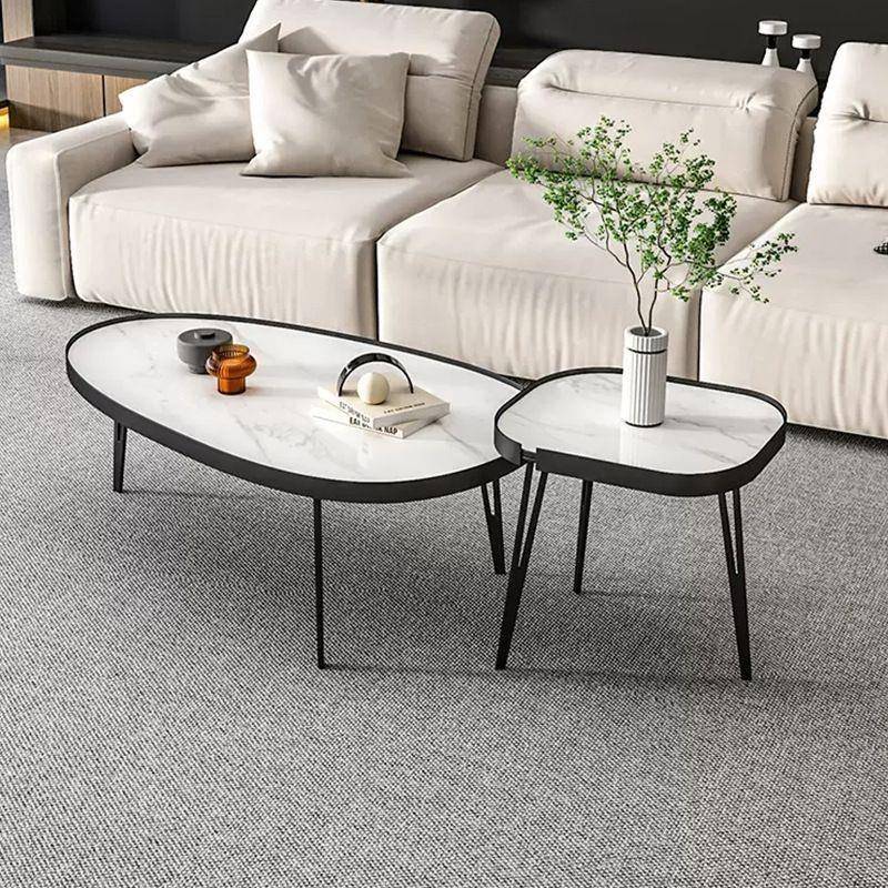 意形式异PVT茶几代简约轻现奢小户型小桌子客厅沙椭圆形发组合家