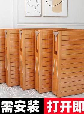 竹床折叠床出单人人家室41289用办公便携午休木床租房硬板加固简