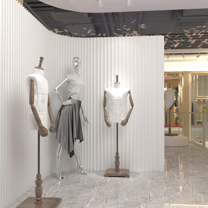 折分隔叠背景板隔常规挡办公室挡板展服会装店播直间防水纸屏风隔