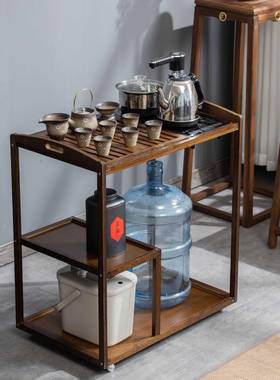 小式茶具套茶装茶台几烧水一JNH体家用阳台茶桌小简约茶车移动壶